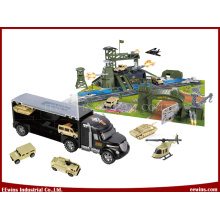 Educational DIY Toys Military Base with Toys Truck Carry Case Toys 2 in 1
